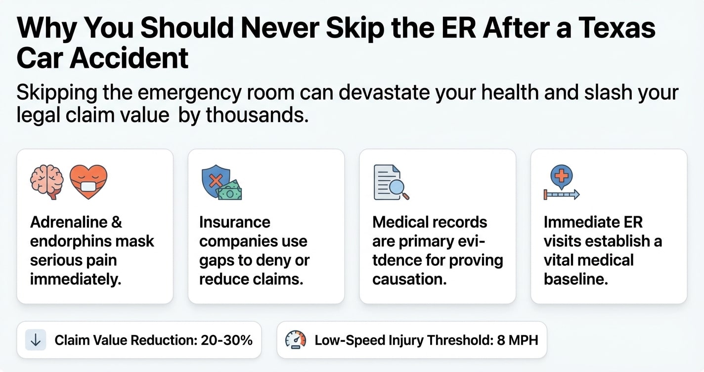 Why You Should Never Skip the Emergency Room After a Texas Car Accident
