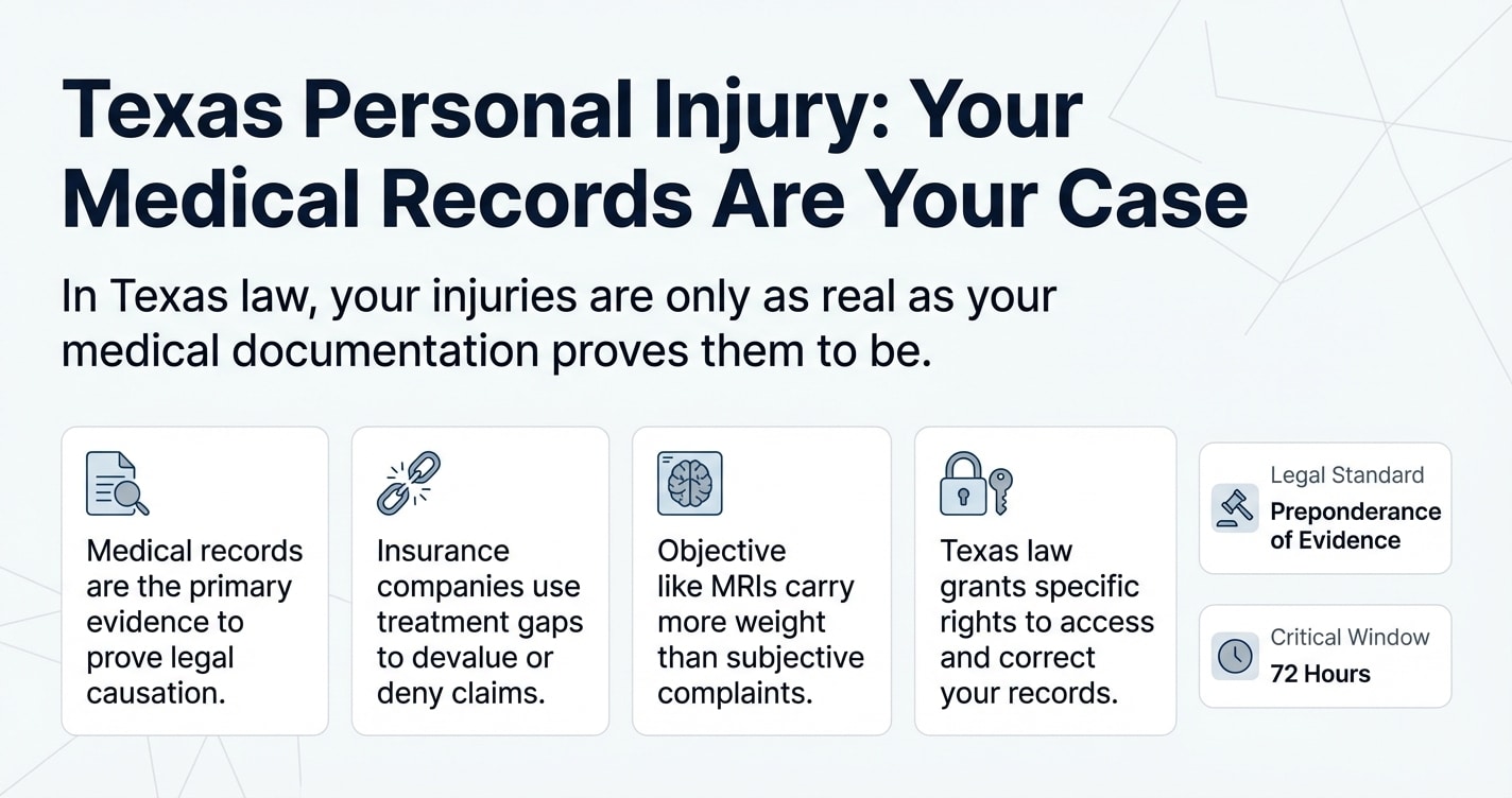 Your Medical Records Are Your Case: Building Documentation That Wins Under Texas Law