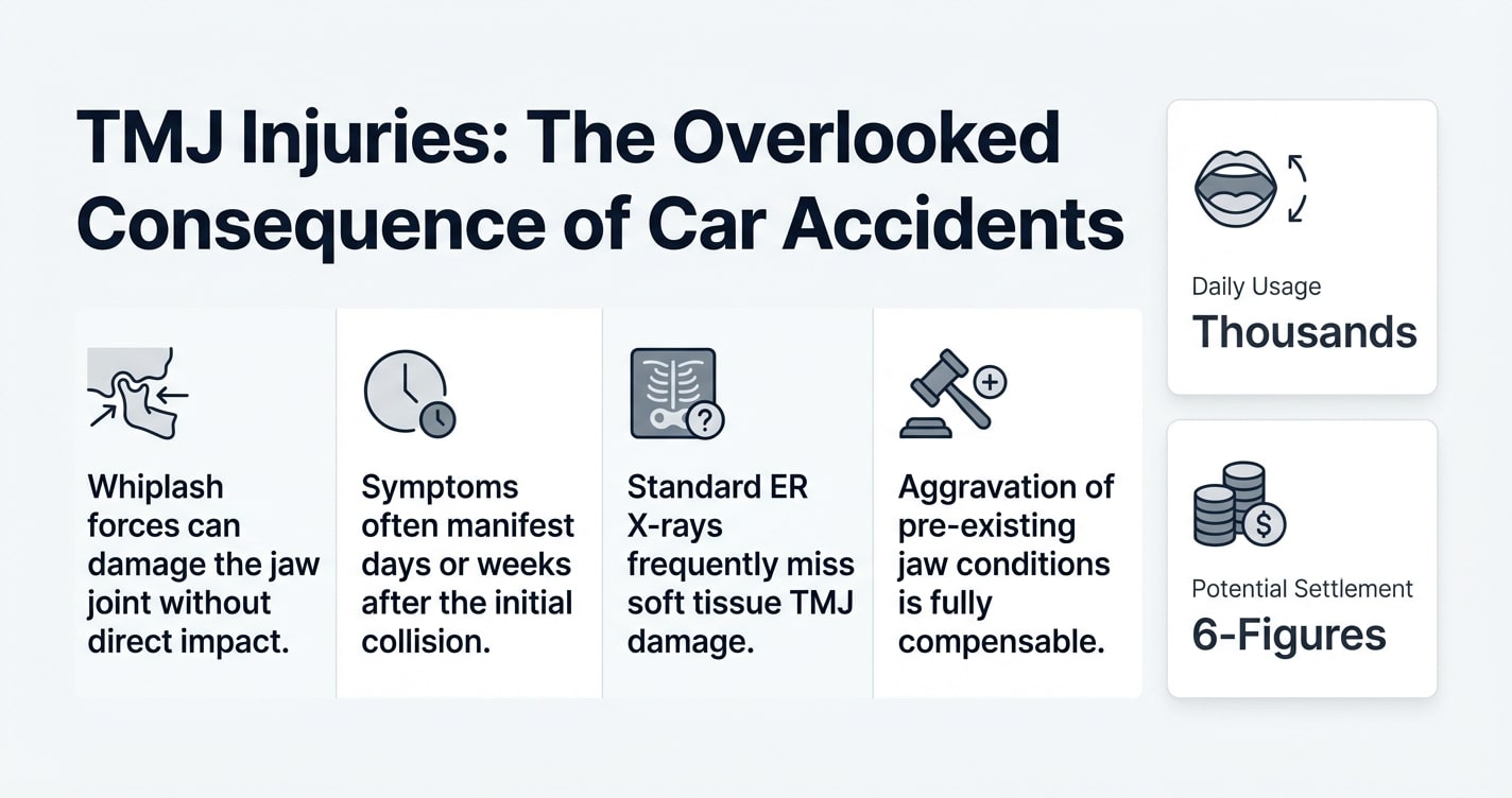 TMJ Injuries from Texas Car Accidents: The Overlooked Consequence of Whiplash
