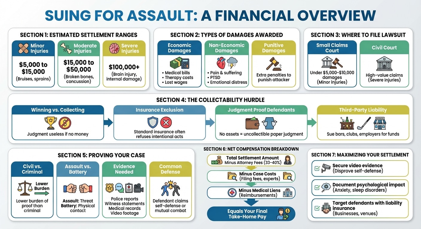 How Much Can You Sue Someone for Assault? Average Settlement Amounts