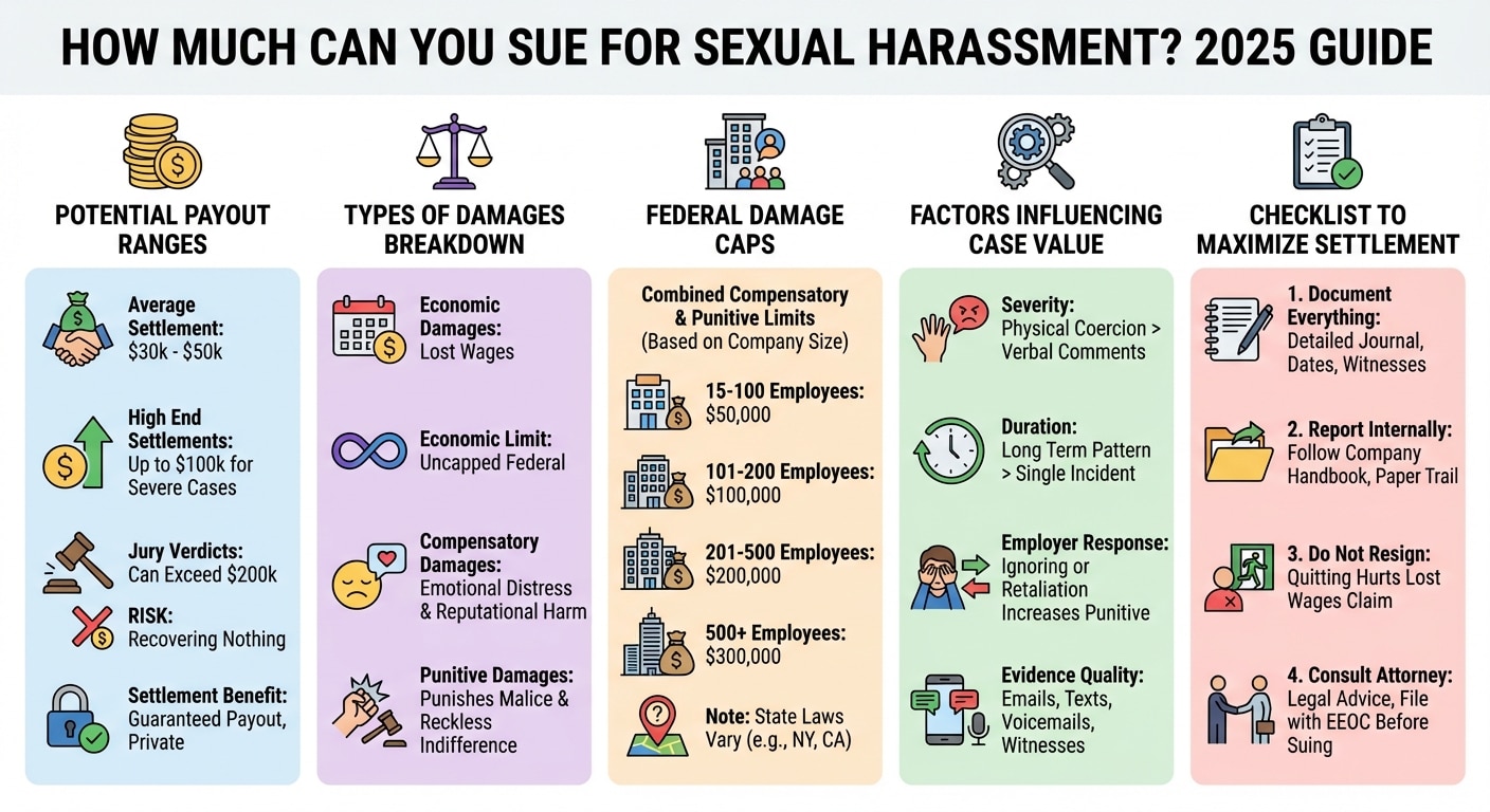 How Much Can You Sue for Sexual Harassment? (2026 Guide)