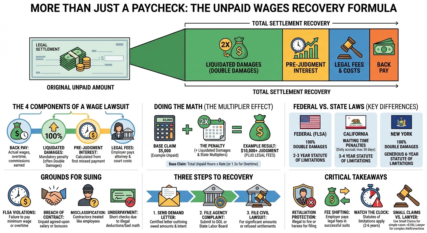 How Much Can You Sue for Unpaid Wages? (Damages Penalties)