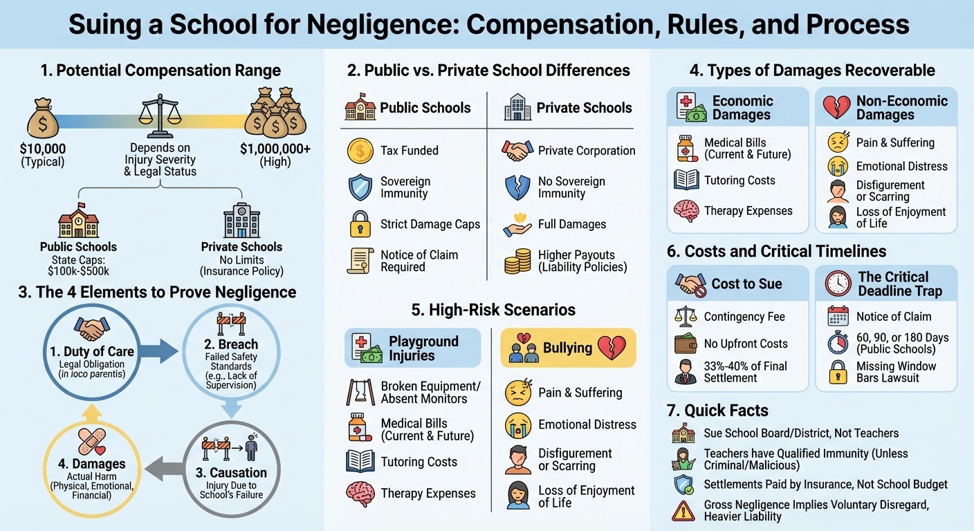How Much Can You Sue a School for Negligence? (Settlement Guide)