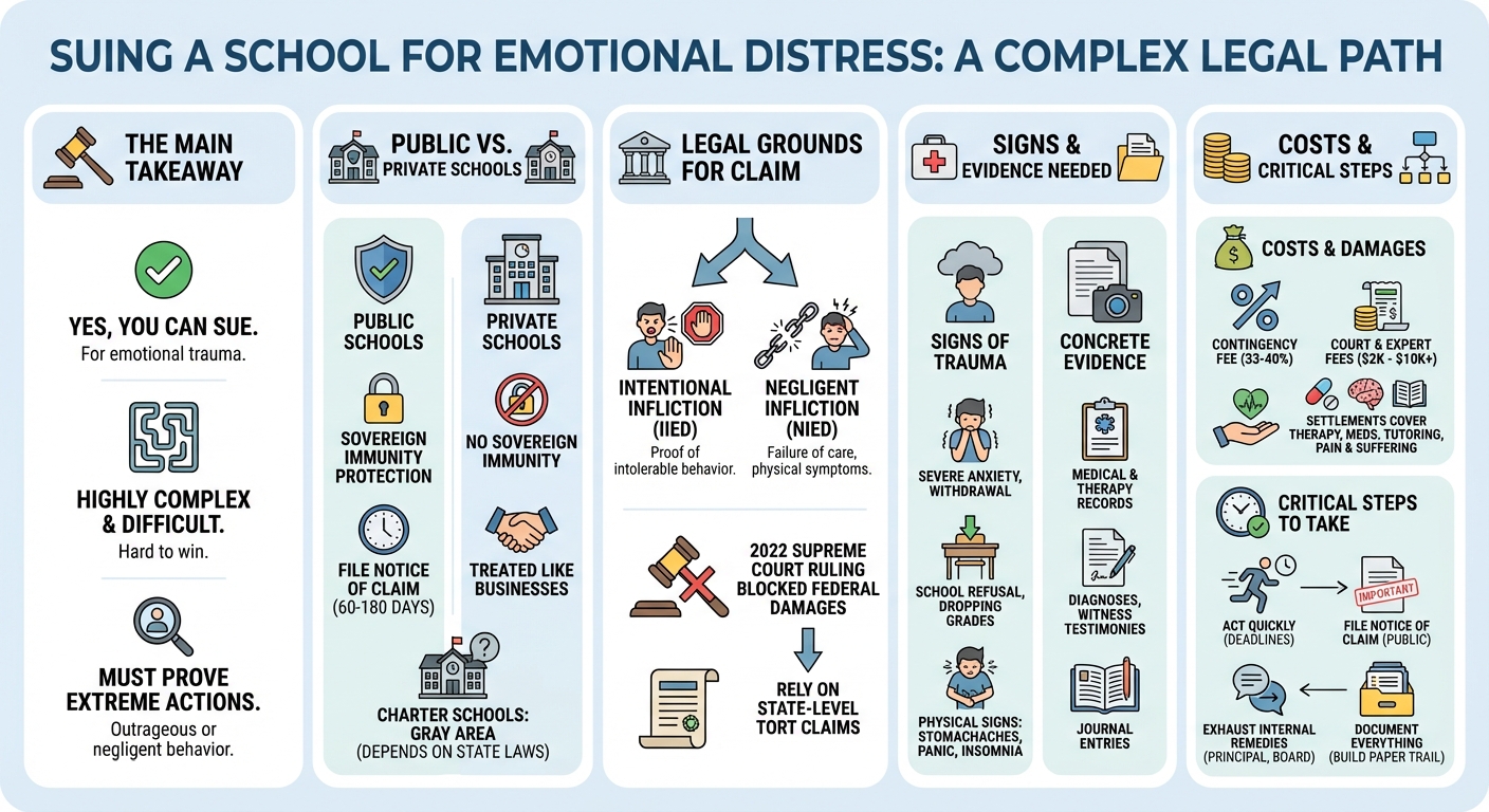 Can You Sue a School for Emotional Distress? Legal Guide