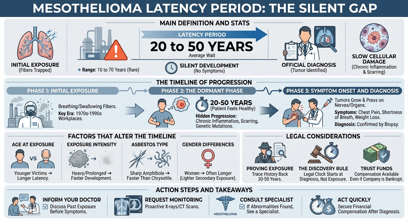 Mesothelioma Latency Period: Timeline, Symptoms Legal Rights