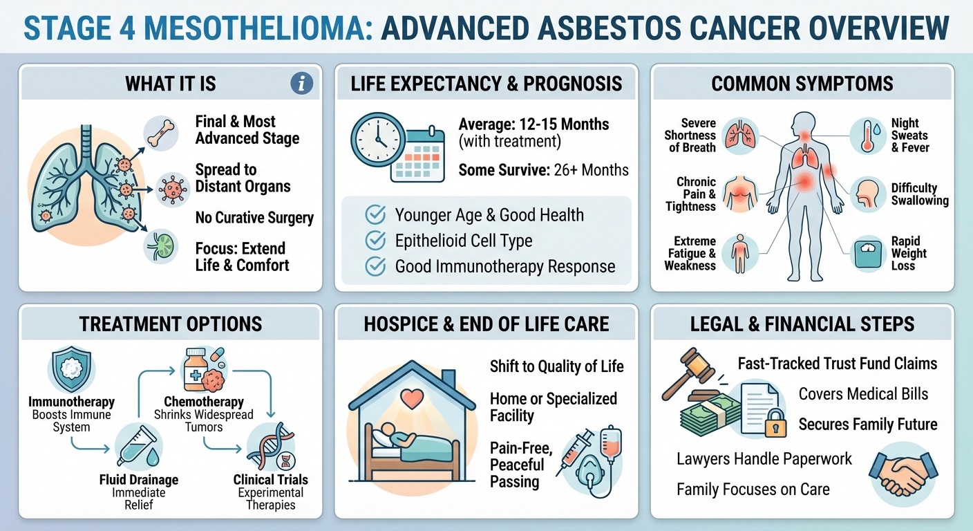 Stage 4 Mesothelioma: Life Expectancy, Symptoms Treatment
