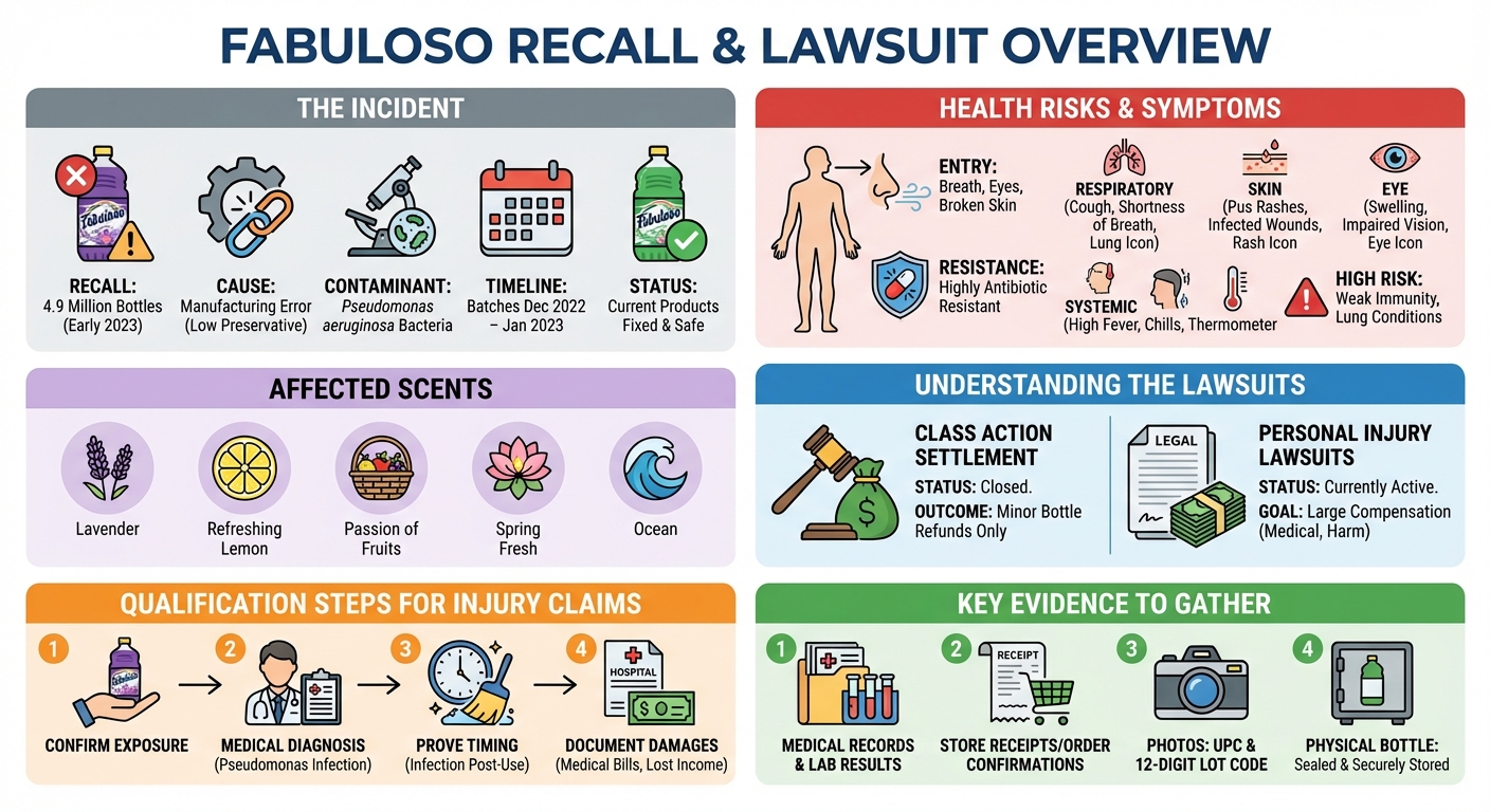 Fabuloso Lawsuit: Recall, Infection Claims Settlement Updates
