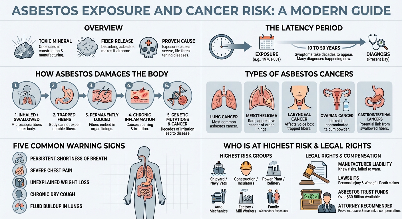 Cancers Caused by Asbestos: Types, Symptoms Legal Options