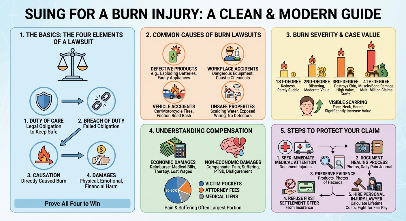 Can You Sue for a Burn Injury? Settlements Case Value