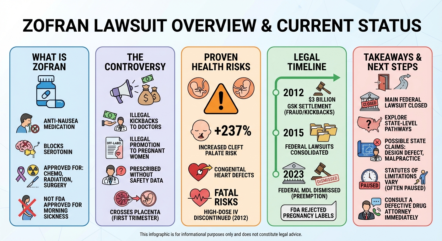 Zofran Lawsuit Update 2026: Birth Defects, MDL Status  Settlements