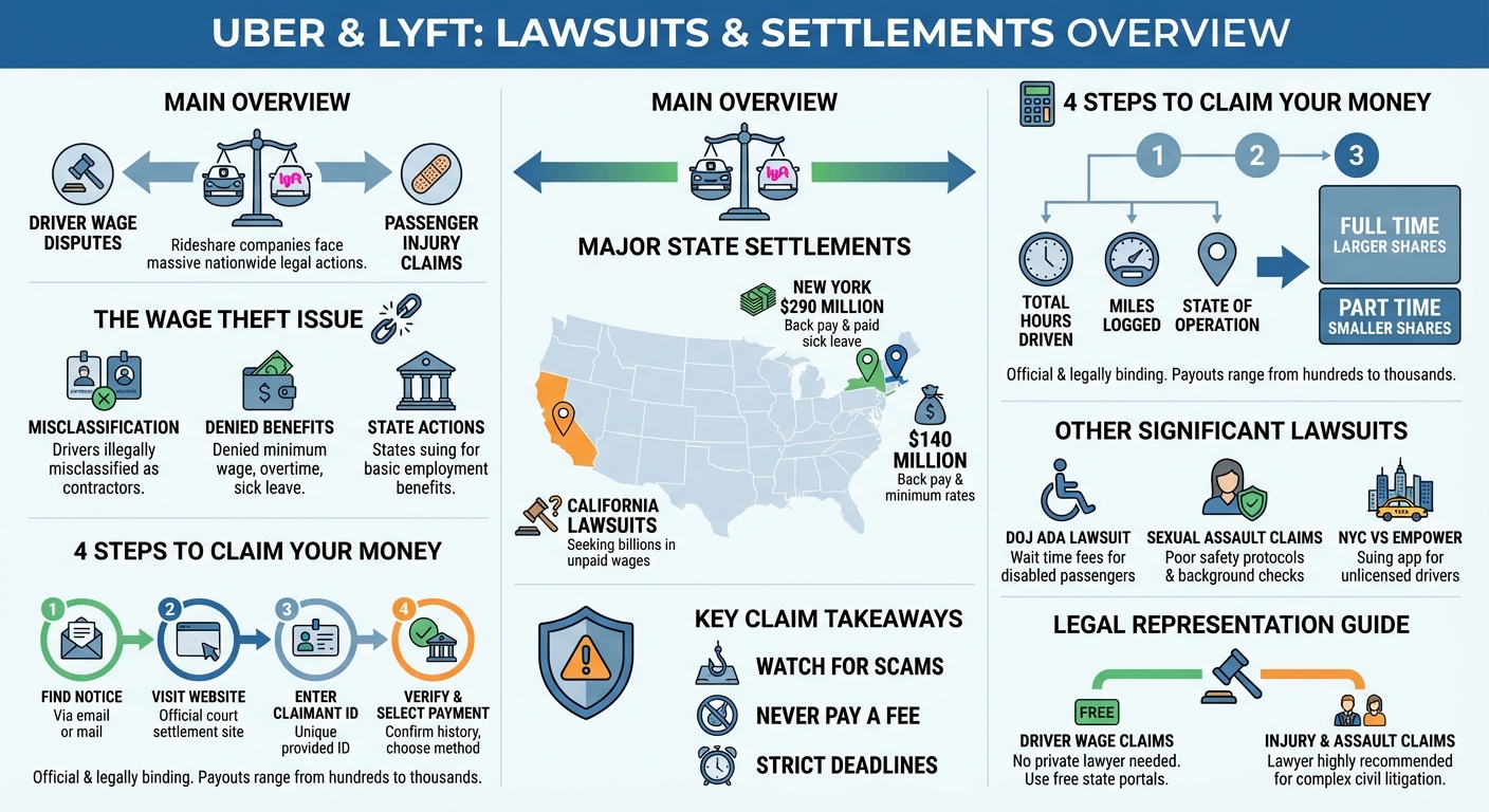 Uber and Lyft Lawsuits  Settlements: 2026 Master Guide
