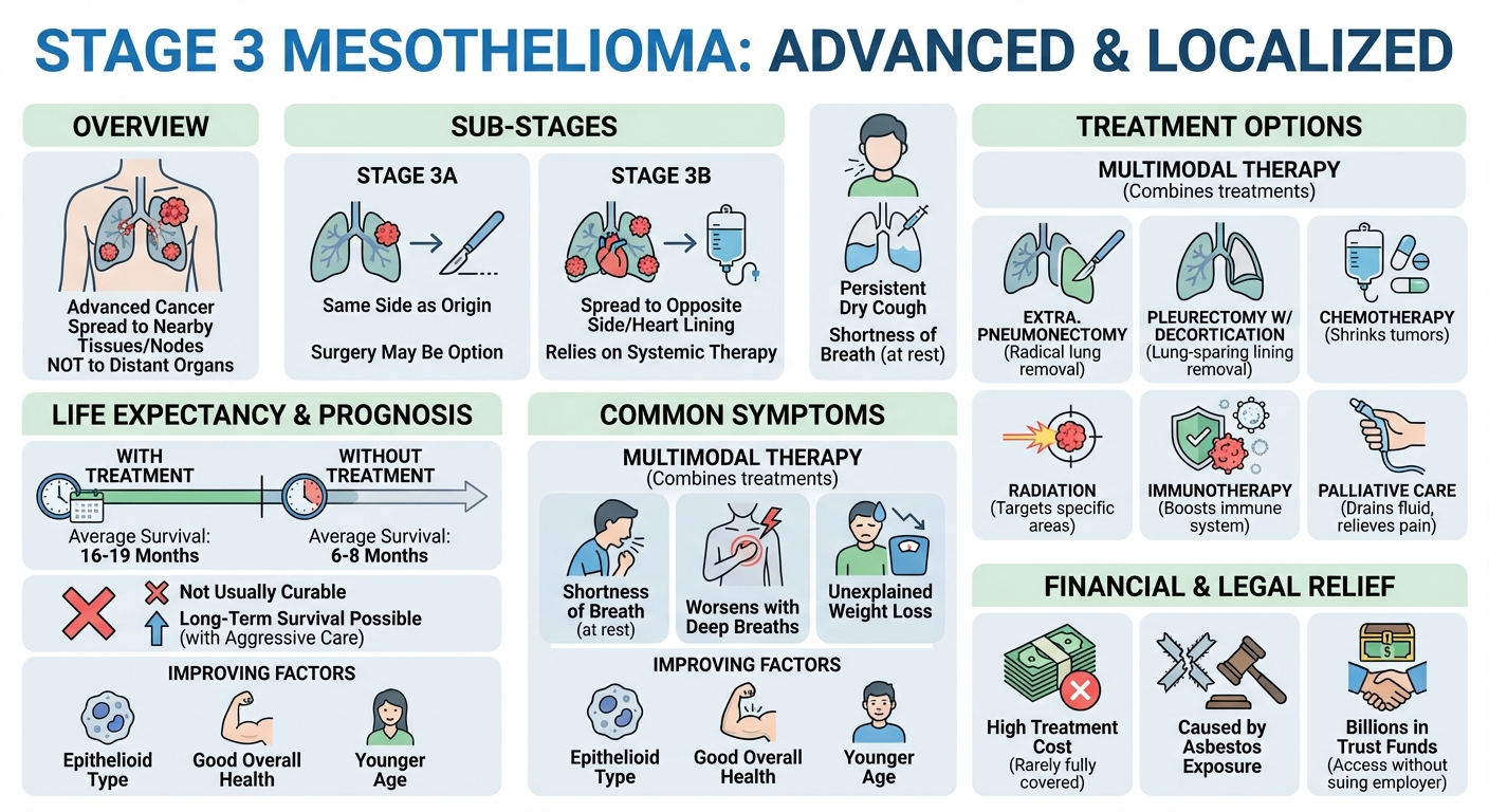 Stage 3 Mesothelioma: Life Expectancy, Symptoms Treatment