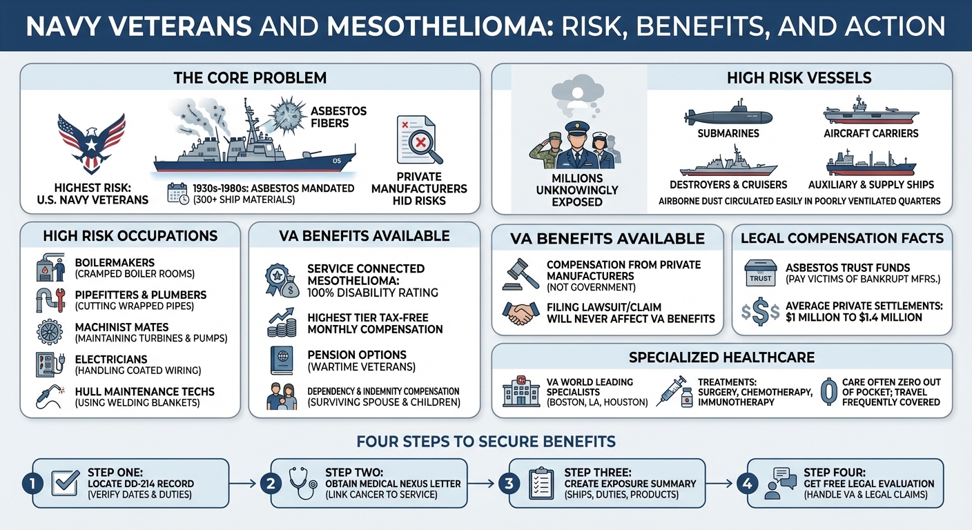 Mesothelioma in Navy Veterans: VA Benefits Compensation