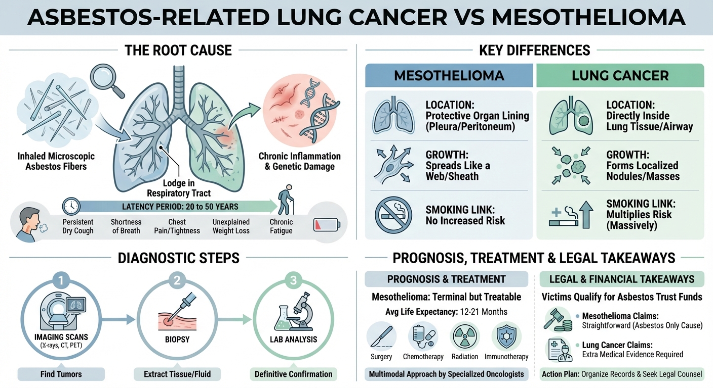 Asbestos Lung Cancer vs. Mesothelioma: Key Differences