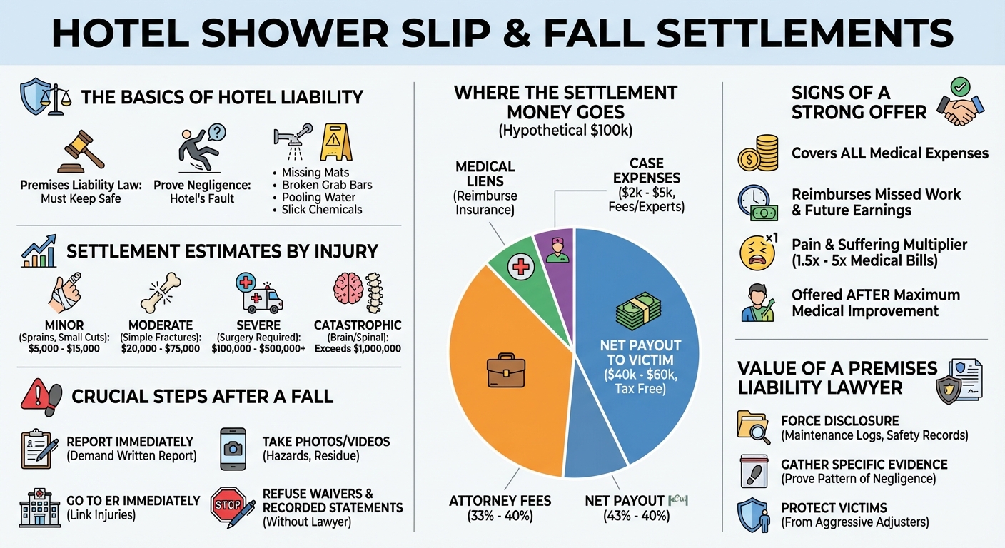 Hotel Shower Slip and Fall Settlements: Case Value Guide