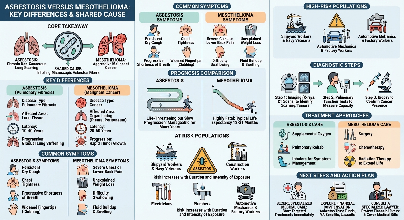 Asbestosis vs. Mesothelioma: Key Differences Symptoms