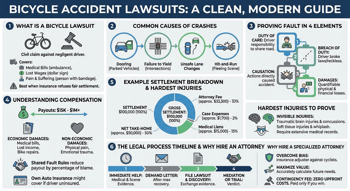 Bicycle Accident Lawsuit: Settlements, Claims  Payouts
