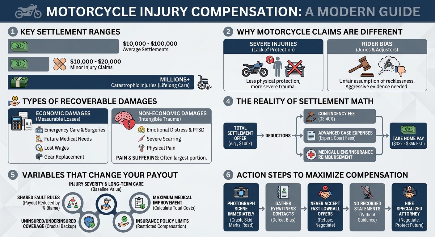 Motorcycle Injury Compensation: Average Settlements  Payouts