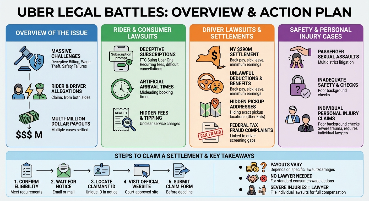 Uber Class Action Lawsuits  Settlements: How to Claim Your Payout