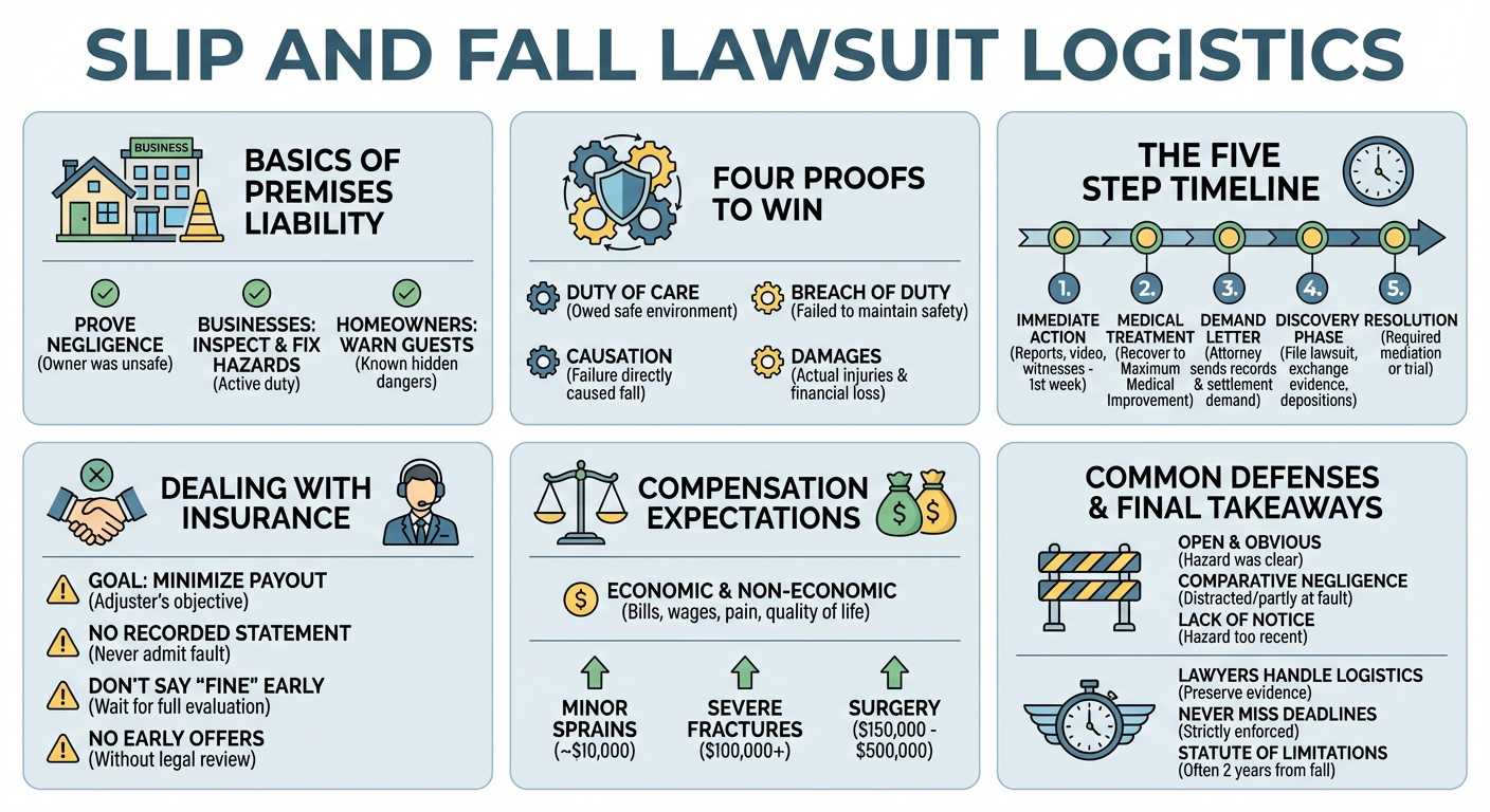 The Logistics of Slip and Fall Accident Lawsuits: 5-Step Guide