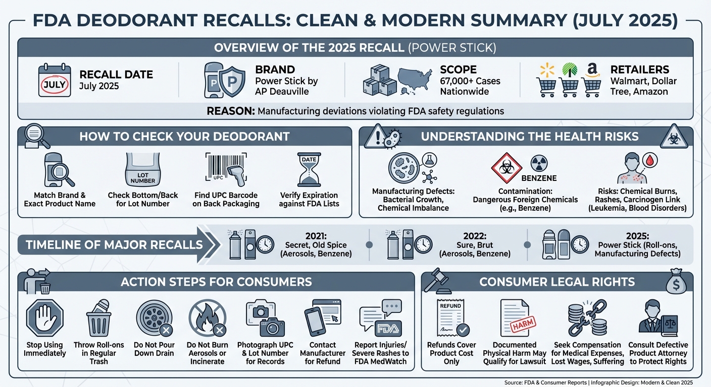 FDA Deodorant Recall 2025: Affected Brands Legal Rights