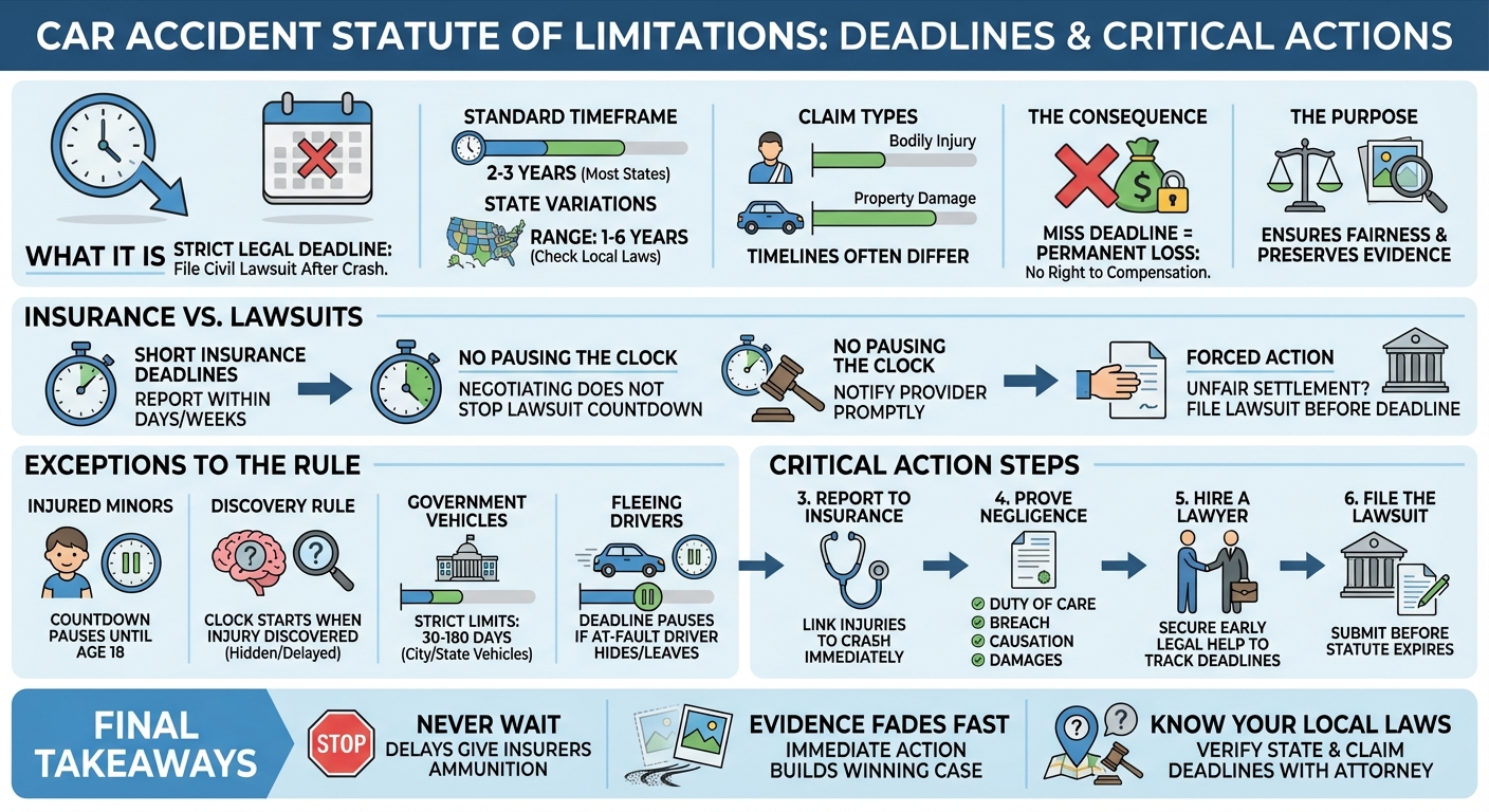 Statute of Limitations for Car Accidents (50-State Guide)