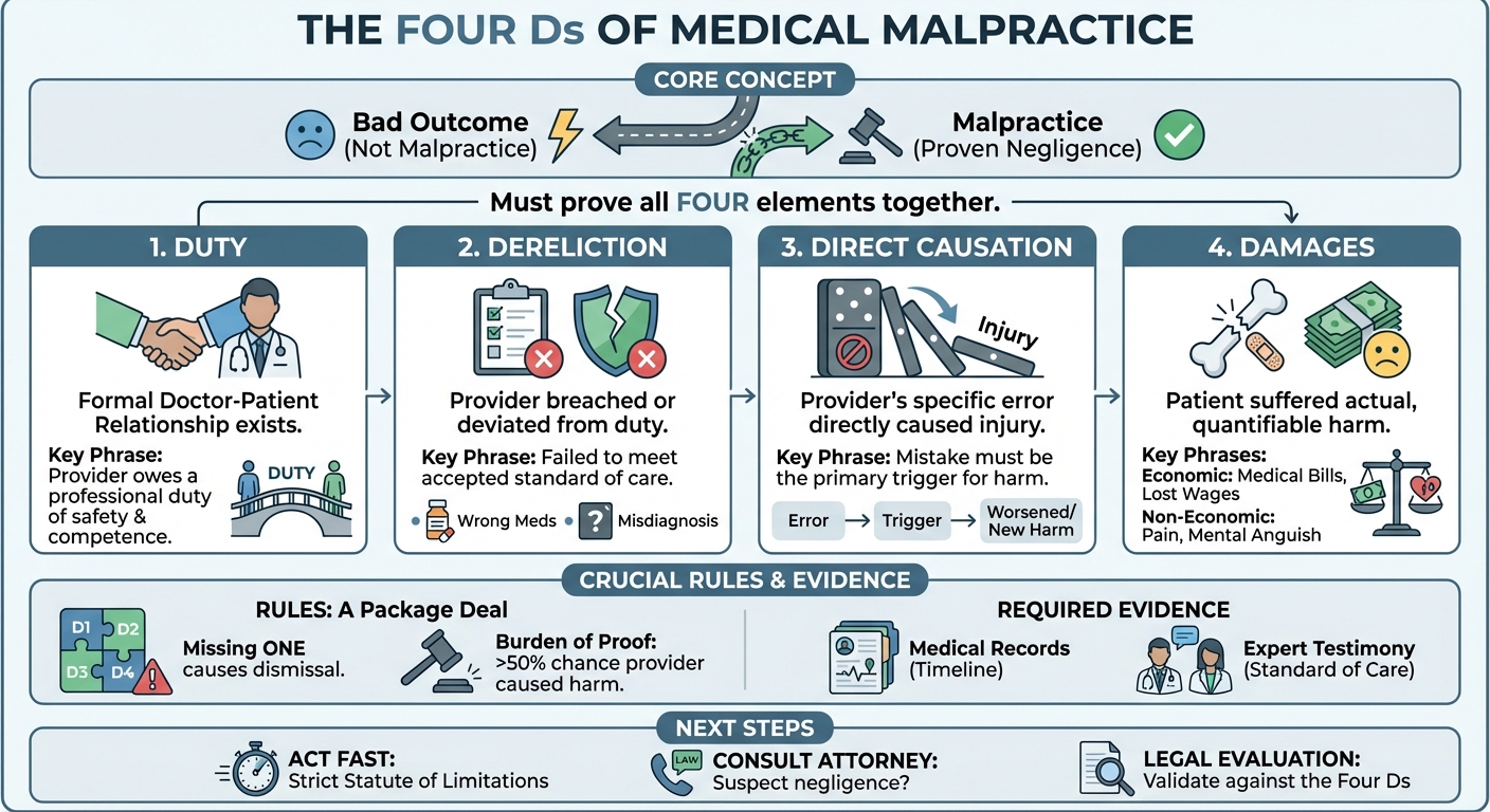 The 4 Ds of Medical Negligence: How to Prove Malpractice
