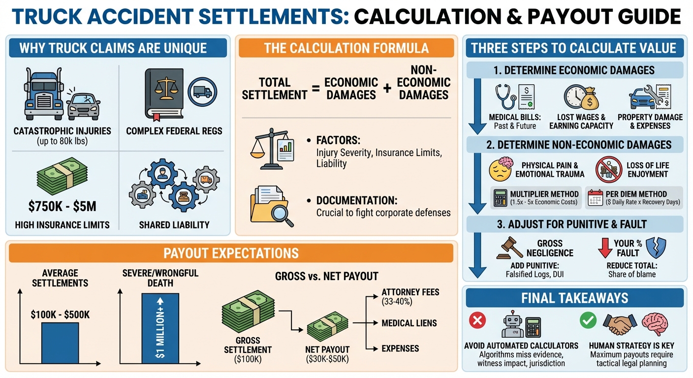 How Truck Accident Settlements Are Calculated (2026 Guide)
