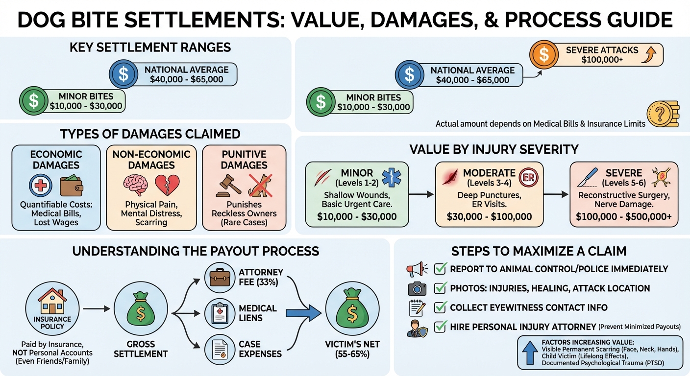 Average Dog Bite Settlement Amounts (2026 Guide Payouts)