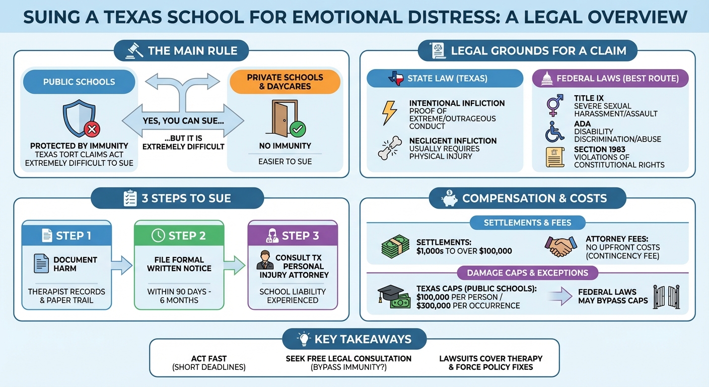Can You Sue a School for Emotional Distress in Texas?