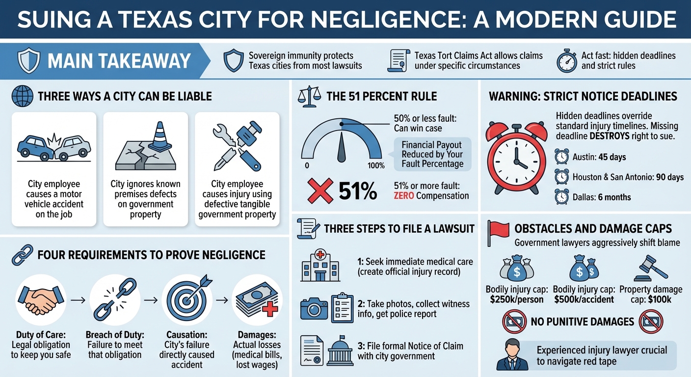 Can You Sue a City for Negligence in Texas? (Rules Limits)