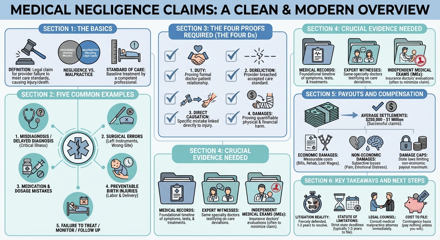 Medical Negligence Claim: 4 Proofs, Examples  Payouts