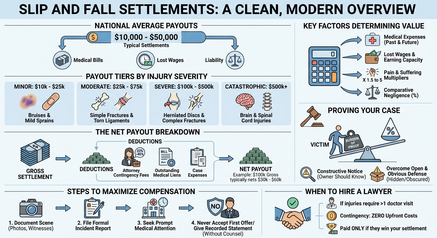 Average Slip and Fall Settlement Amounts (2026 Guide)