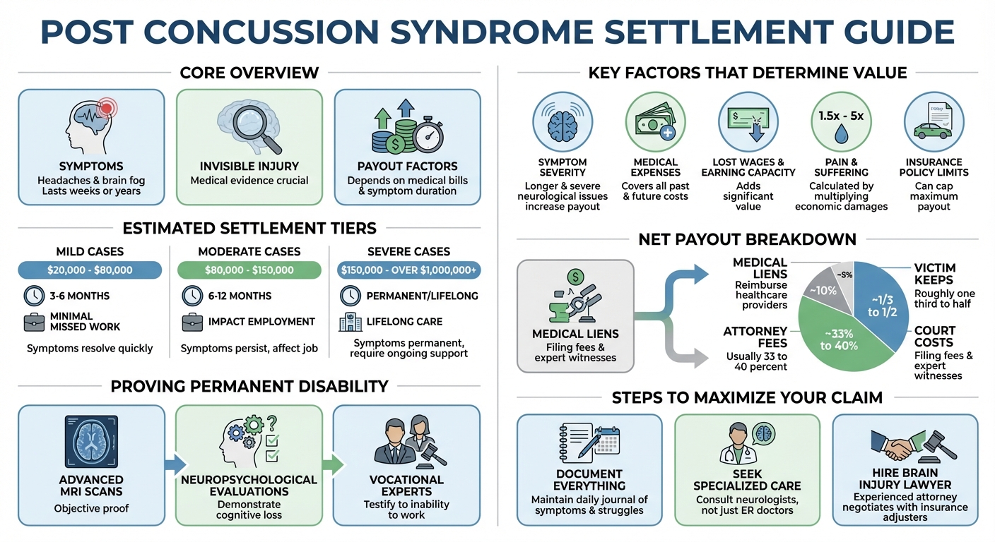 Post-Concussion Syndrome Settlement Value: Average Payouts Examples