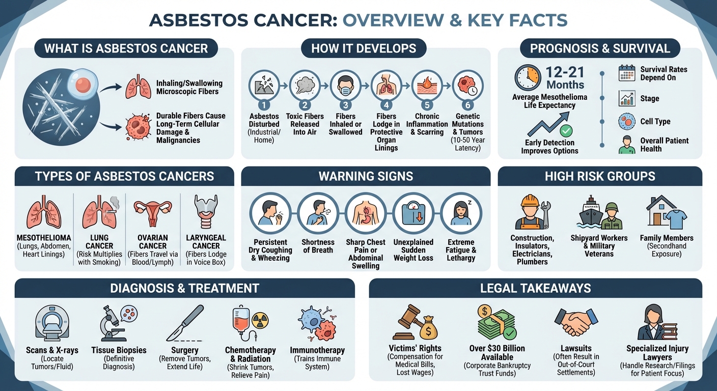 Asbestos Cancer: Types, Symptoms, Prognosis Legal Options