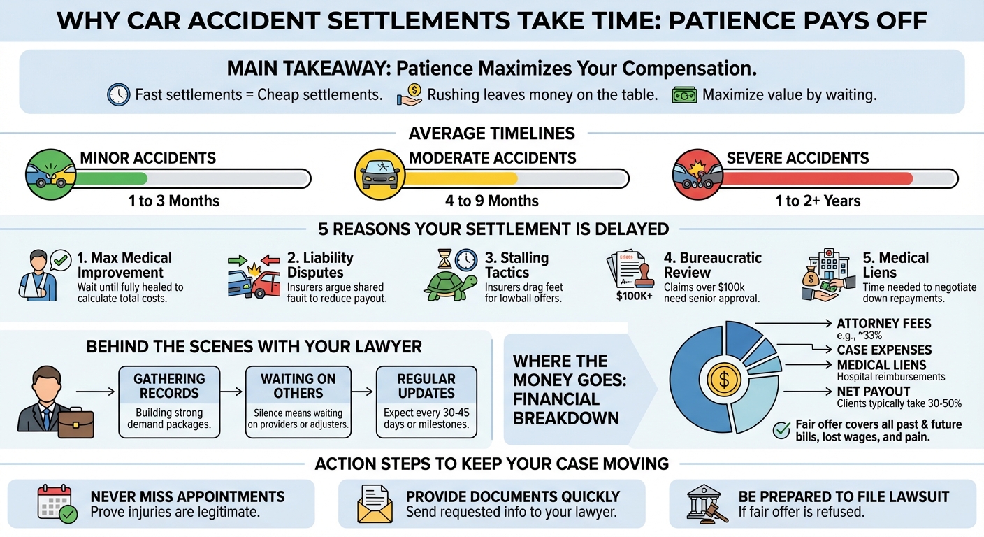 Why Is My Car Accident Settlement Taking So Long? (5 Reasons)