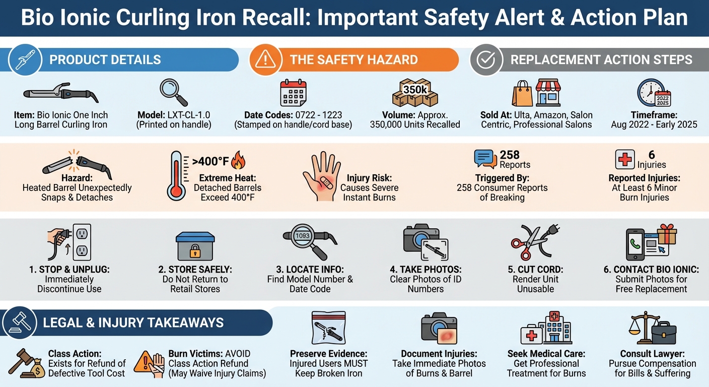 Bio Ionic Curling Iron Recall: Burn Hazards Lawsuit Updates