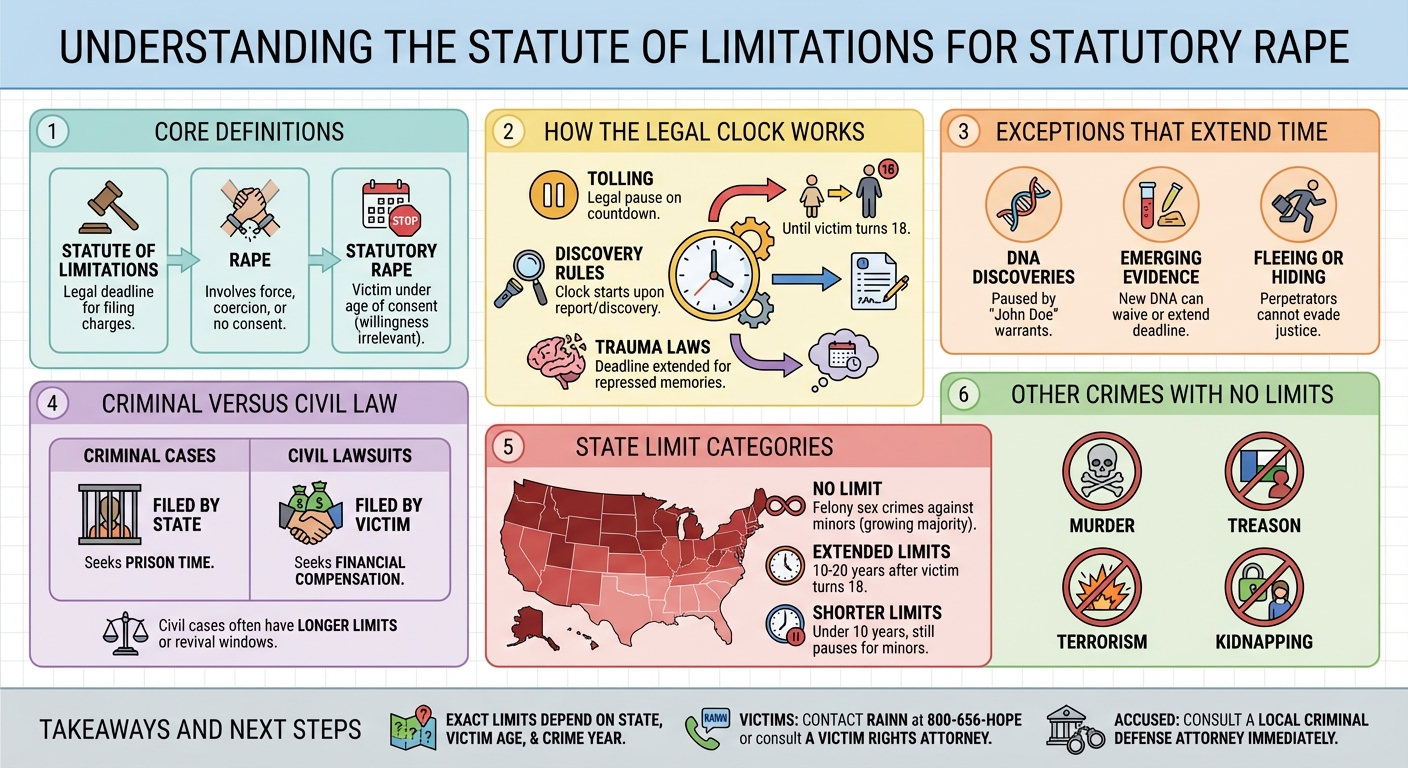 Statutory Rape Statute of Limitations: State Laws Time Limits