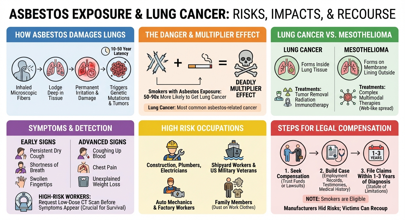 Asbestos and Lung Cancer: Symptoms, Risks Compensation